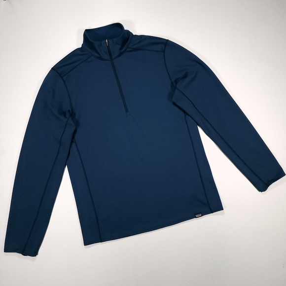Patagonia Capilene Base Layer Midweight 1/4 Zip Mens M Polartec Blue Great Cond - Picture 2 of 14